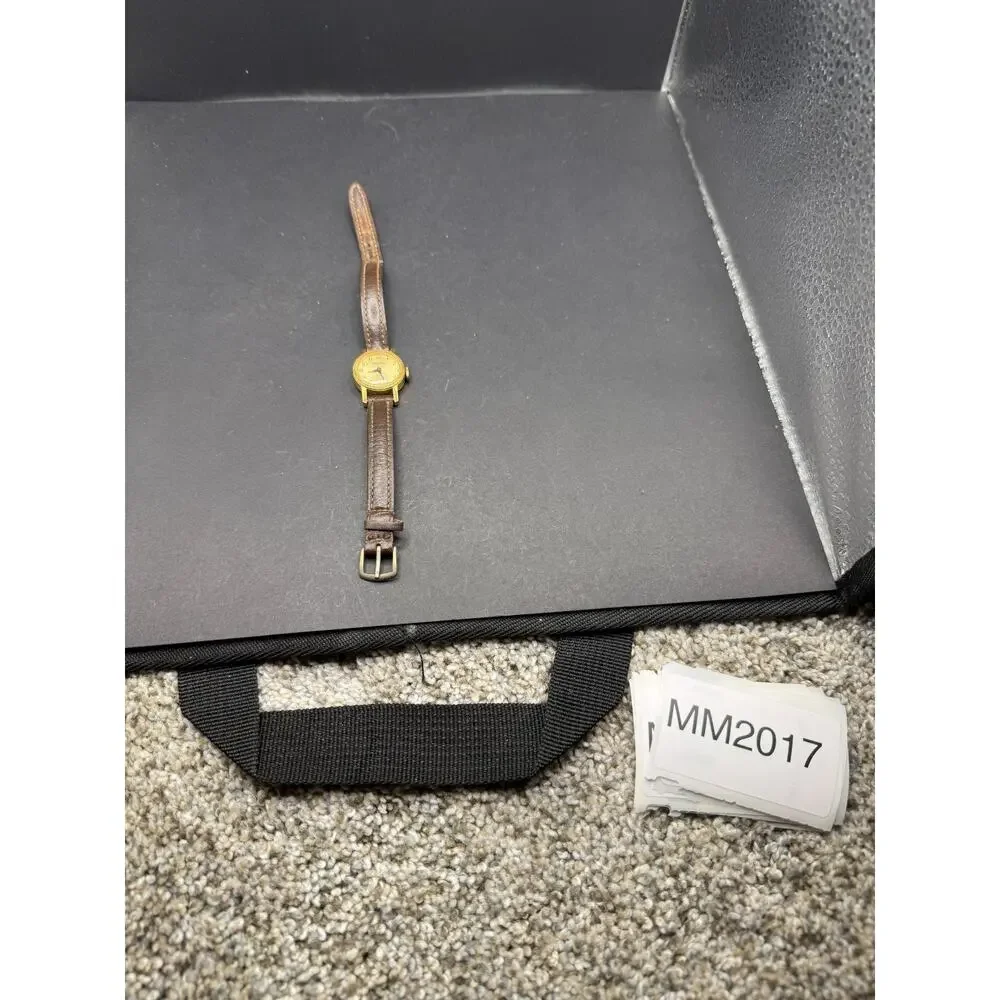 Vintage Kelton Women’s Mechanical Watch 20.2mm Gold Tone Case Brown Band